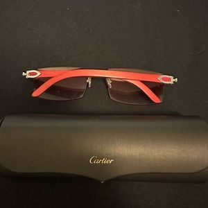Cartier glasses with receipts red tulip tree wood frames